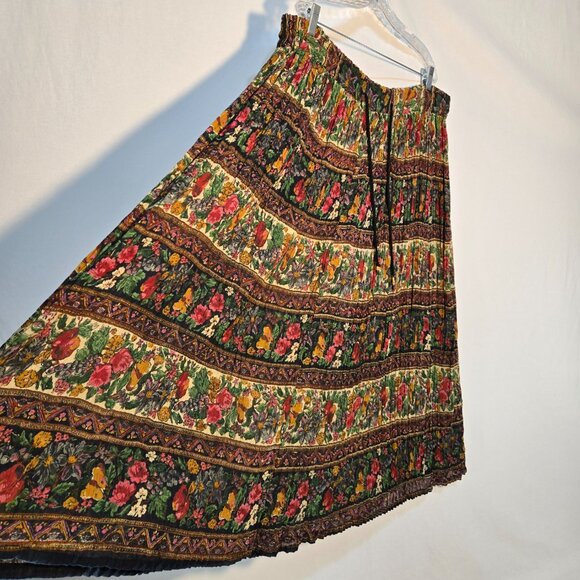 VINTAGE Semi-Sheer Festival Boho Full Peasant Silhouette Skirt OVERSIZED Size M. - Picture 3 of 17